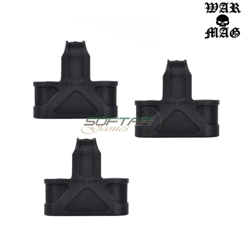 Set 3 Pieces Magazine Loop 5.56 M4/aug Black Warmag (wm-04001-bk-3)