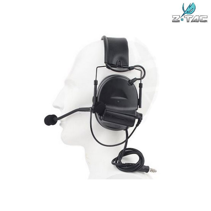 Microfono Per Cuffie Tattiche Z Tactical – Modello Z040, Per Comtac II/III/IV, Cavo 20cm, Nero