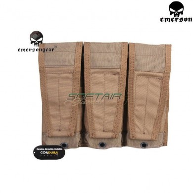 Pouch cp style flap triple mag coyote brown emerson (em6365cb)