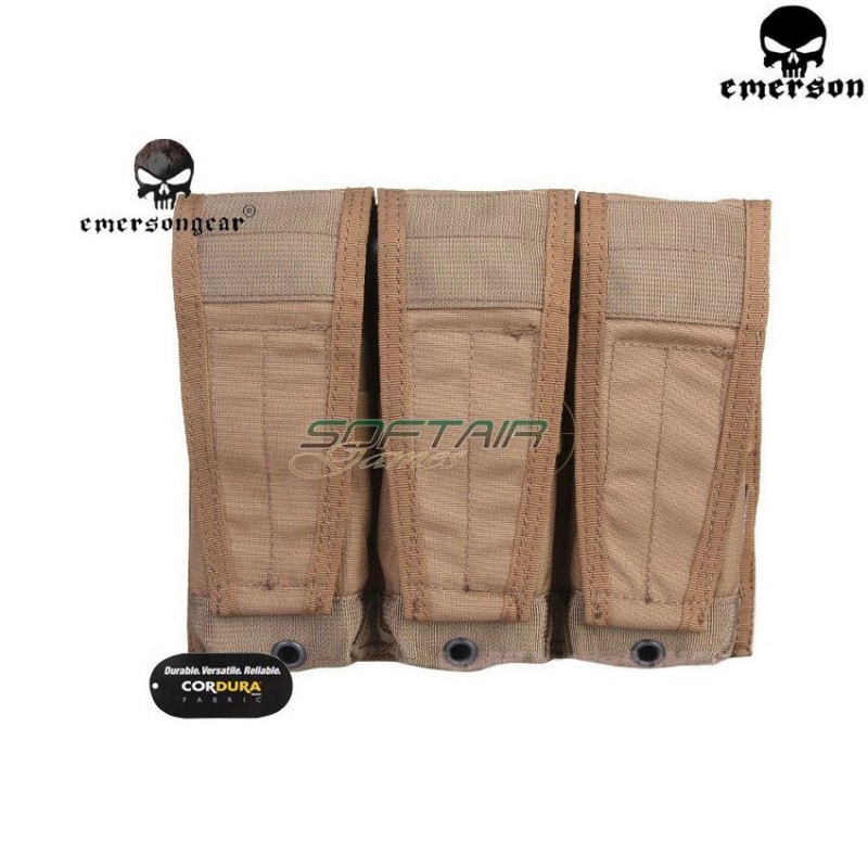 Tasca cp style flap tripla mag coyote brown emerson (em6365cb)