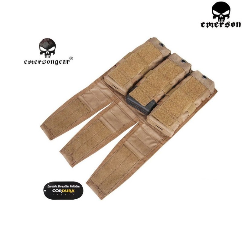 Tasca cp style flap tripla mag coyote brown emerson (em6365cb)