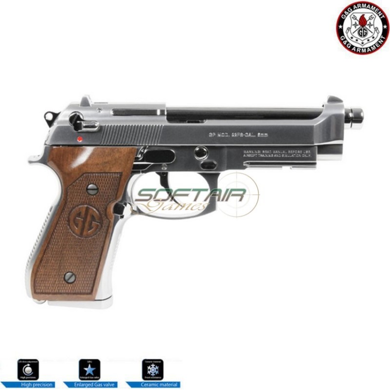 Gas pistol gpm92 gp2 limited edition silver g&g (gg-m92-gp2s)