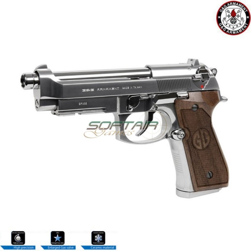 Gas pistol gpm92 gp2 limited edition silver g&g (gg-m92-gp2s)