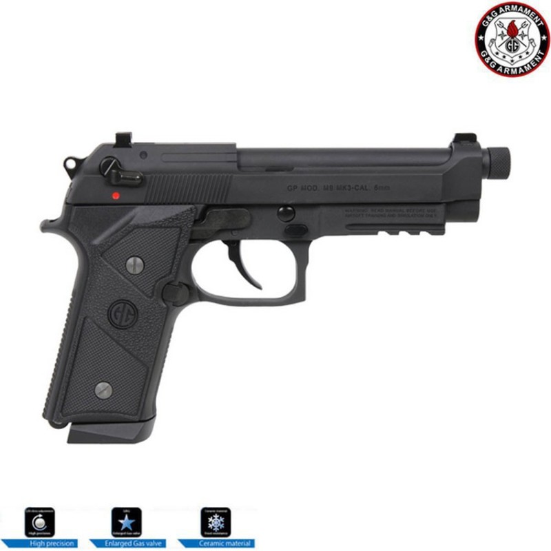 Gas pistol gpm9 mk3 black g&g (gg-m92-mk3)