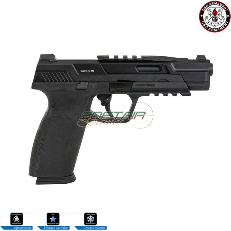 Piranha tr black blowback gas pistol g&g (gg-pir-tr)