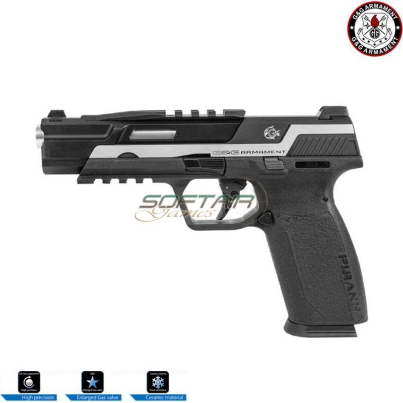 Pistola a gas scarrellante piranha tr silver g&g (gg-pir-trs)