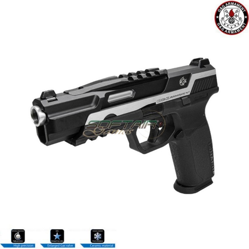 Pistola a gas scarrellante piranha tr silver g&g (gg-pir-trs)