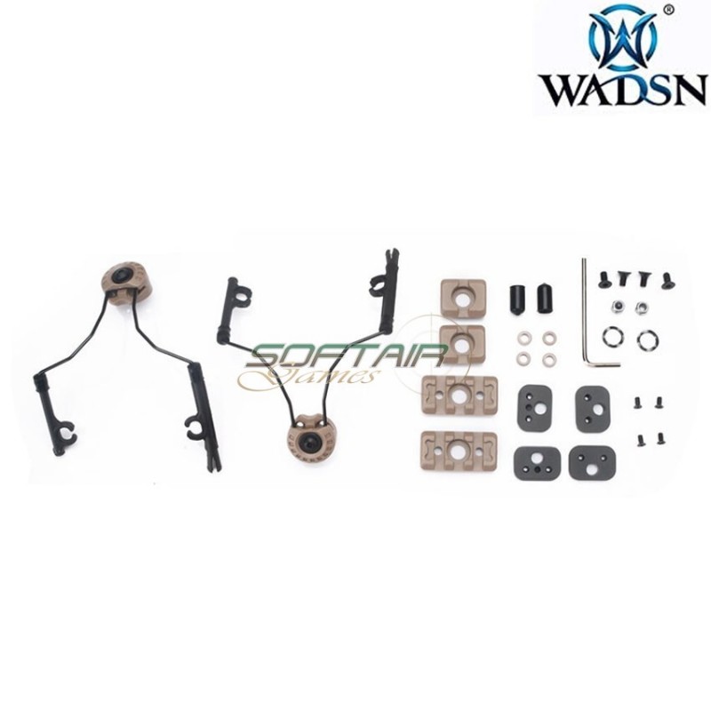 Comtac arc rail adapters dark earth for helmet wadsn (wz166-de)