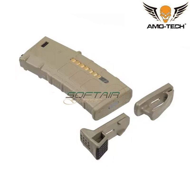 Mid-cap magazine 120bb aeg m4/ar-15 dark earth w/dummy ammo kit B amo-tech® (amt-as.i034-kitb-de)