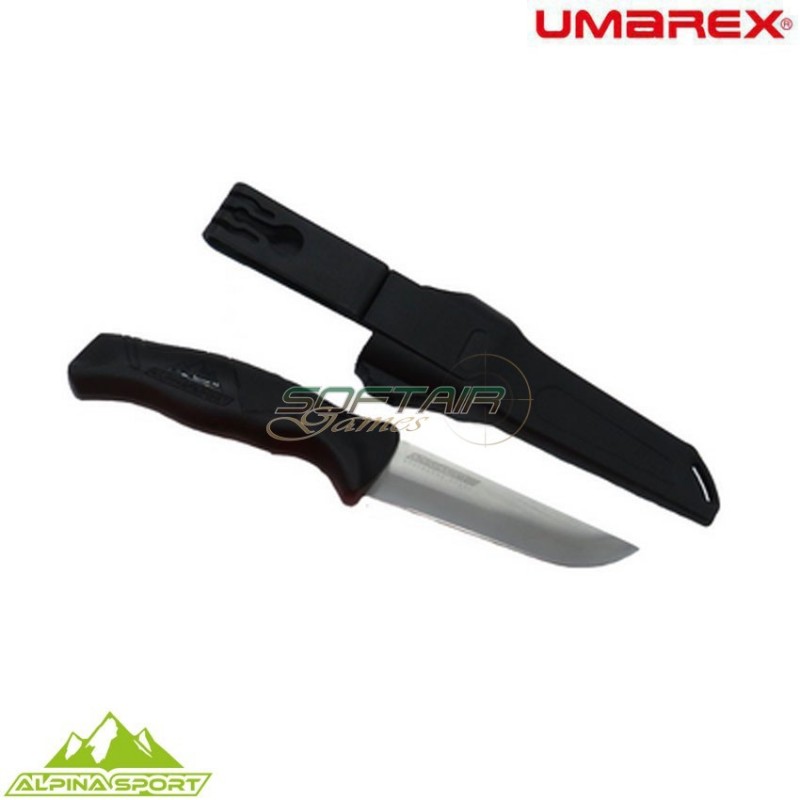 Ancho black fixed blade knife with hard case alpina sport umarex (um-5.0998.4-bk)