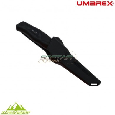 Ancho black fixed blade knife with hard case alpina sport umarex (um-5.0998.4-bk)