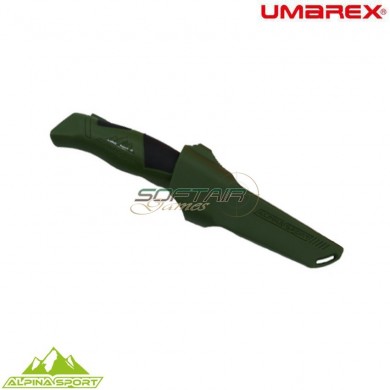 Ancho green fixed blade knife with hard case alpina sport umarex (um-5.0998.4-gr)