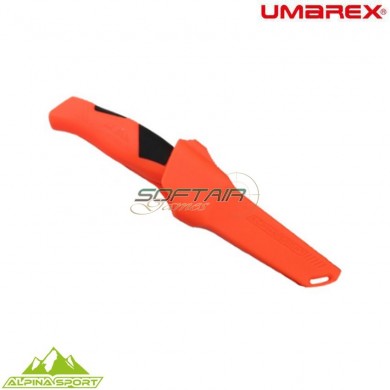 Ancho orange fixed blade knife with hard case alpina sport umarex (um-5.0998.4-or)