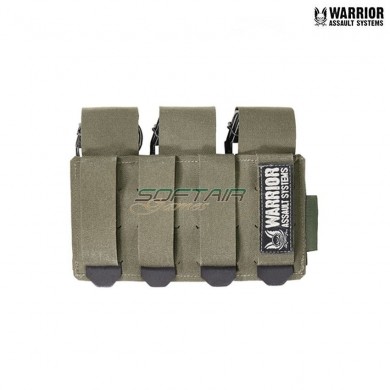 Laser cut triple 40mm Flash Bang pouch ranger green Warrior Assault Systems (w-lc-t40-fbp-rg)