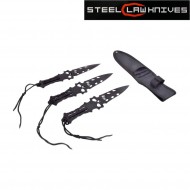 Set 3 pezzi coltelli da lancio "death bringer" con fodero black steel claw knives (sck-cw-836) Set 3 pezzi coltelli da lancio "death bringer" con fodero black steel claw knives (sck-cw-836)