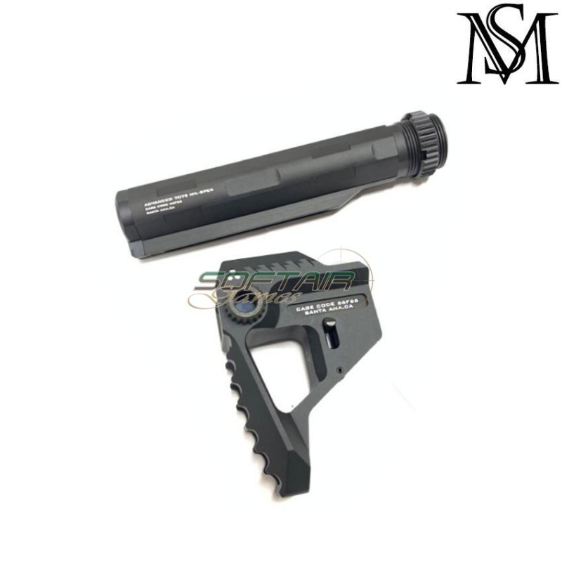 Calcio si style pit viper black cnc per aeg m4 milsim series (ms-115-bk)