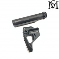 Calcio si style pit viper black cnc per aeg m4 milsim series (ms-115-bk)