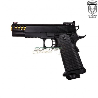 Gas pistol HEX CUT style 3335 hi-capa 5.1 custom series black/gold golden eagle (ge-111181)