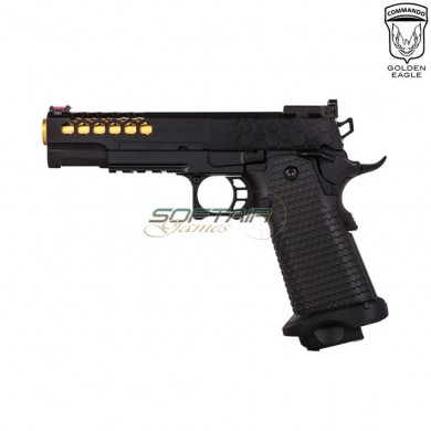 Gas pistol HEX CUT style 3339 hi-capa 5.1 custom series black/gold golden eagle (ge-111184)
