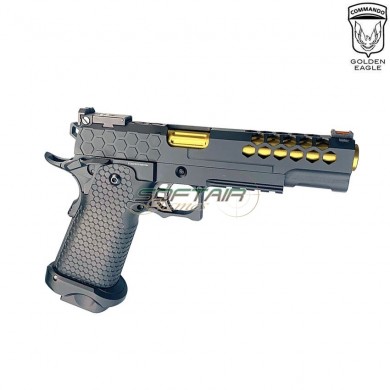 Pistola a gas HEX CUT style 3339 hi-capa 5.1 custom series black/gold golden eagle (ge-111184)
