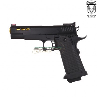 Gas pistol HEX CUT style 3332 hi-capa 5.1 custom series black/gold golden eagle (ge-111180)