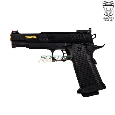 Gas pistol HEX CUT style 3336 hi-capa 5.1 custom series black/gold golden eagle (ge-111182)
