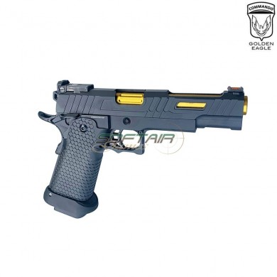 Pistola a gas HEX CUT style 3336 hi-capa 5.1 custom series black/gold golden eagle (ge-111182)