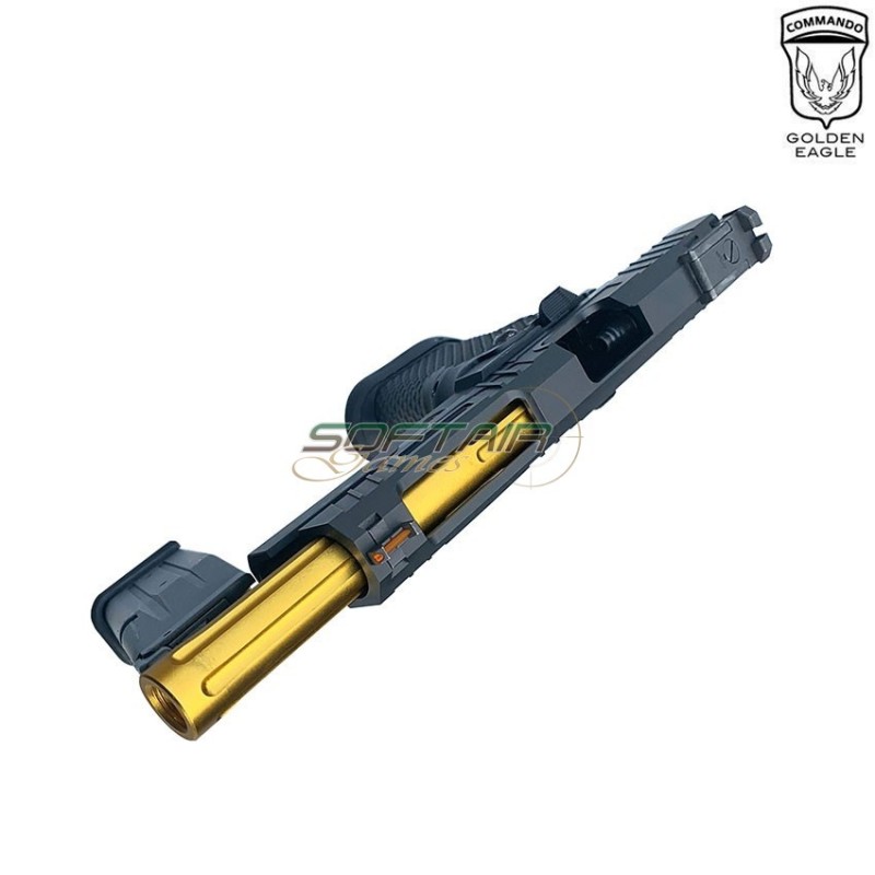 Gas pistol HEX CUT style 3336 hi-capa 5.1 custom series black/gold golden eagle (ge-111182)