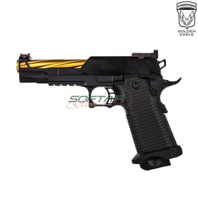 Gas pistol HEX CUT style 3337 hi-capa 5.1 custom series black/gold golden eagle (ge-111183)