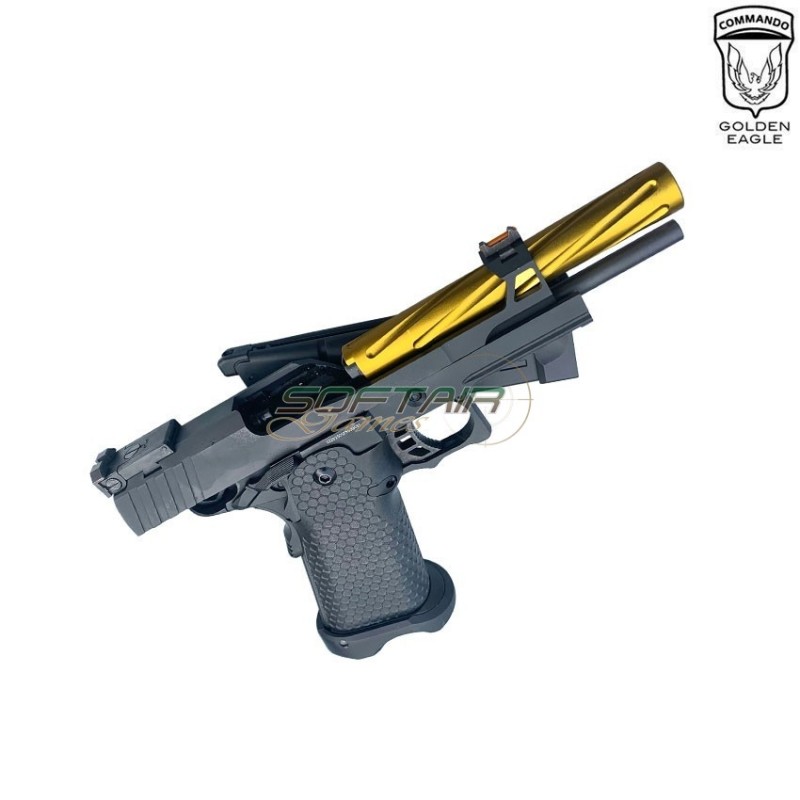 Pistola a gas HEX CUT style 3337 hi-capa 5.1 custom series black/gold golden eagle (ge-111183)