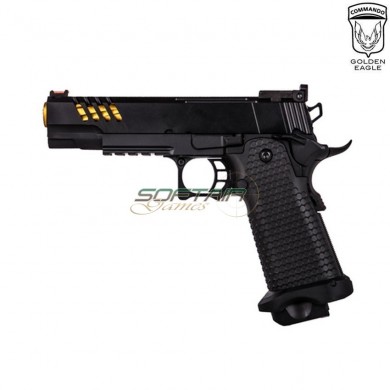 Gas pistol HEX CUT style 3340 hi-capa 5.1 custom series black/gold golden eagle (ge-111185)