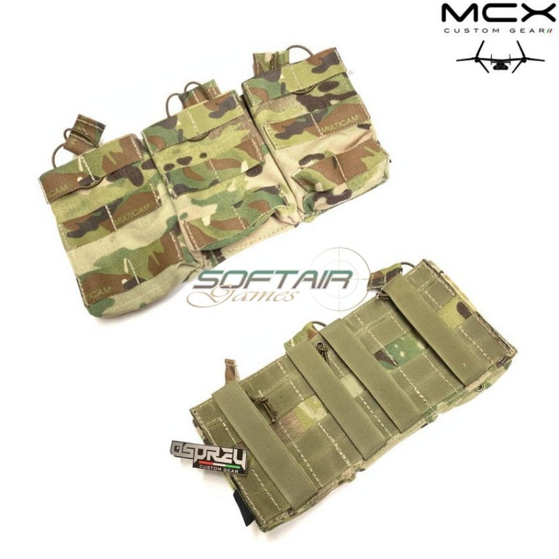 Tasca tripla caricatori 417 7.62mm multicam classic crye mcx custom gear (ocg-25-mc)