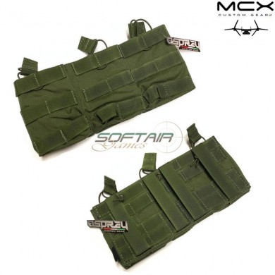 Tasca tripla caricatori 417 7.62mm verde od mcx custom gear (ocg-25-od)