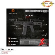 Fucile elettrico Recon Breacher PDW 6'' LC ets black evolution airsoft (ea-eh16ar-ets) Fucile elettrico Recon Breacher PDW 6'' LC ets black evolution airsoft (ea-eh16ar-ets)