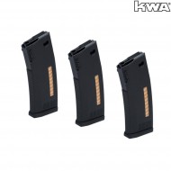 Set 3 m4 mid-cap magazines ms120c 120bb black kwa (kwa-29239)