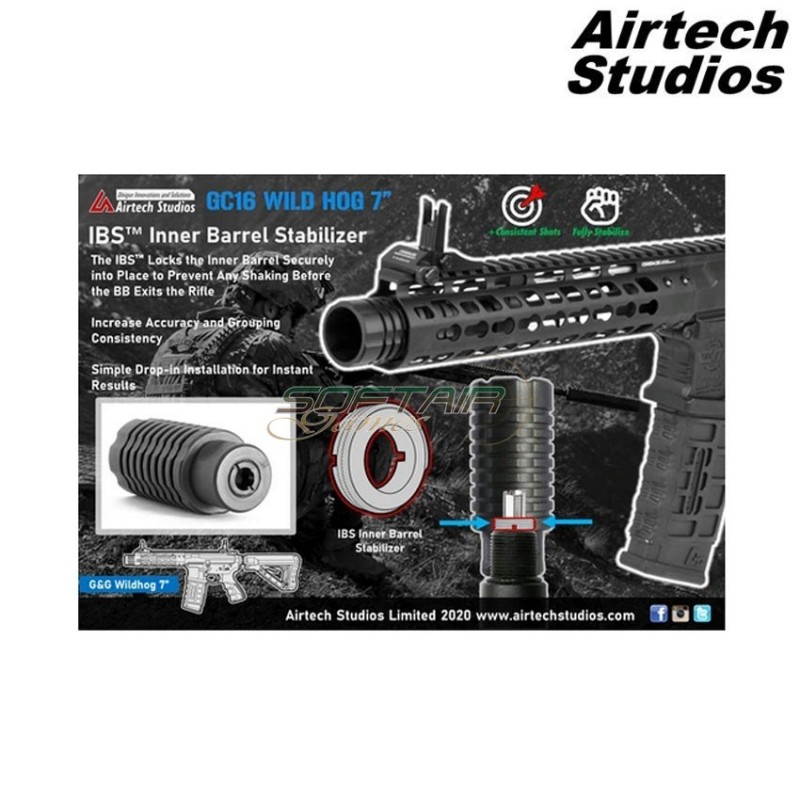 Ibs inner barrel stabilizer g&g cm16 wildhog 7" airtech studios (as-ibs-wildh-blk) Ibs inner barrel stabilizer g&g cm16 wildhog 7" airtech studios (as-ibs-wildh-blk)