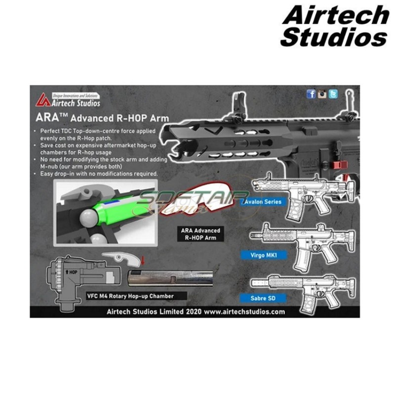 Advance R-Hop Arm per Hop Up Rotary vfc m4 airtech studios (as-rhop-vfc-blk)