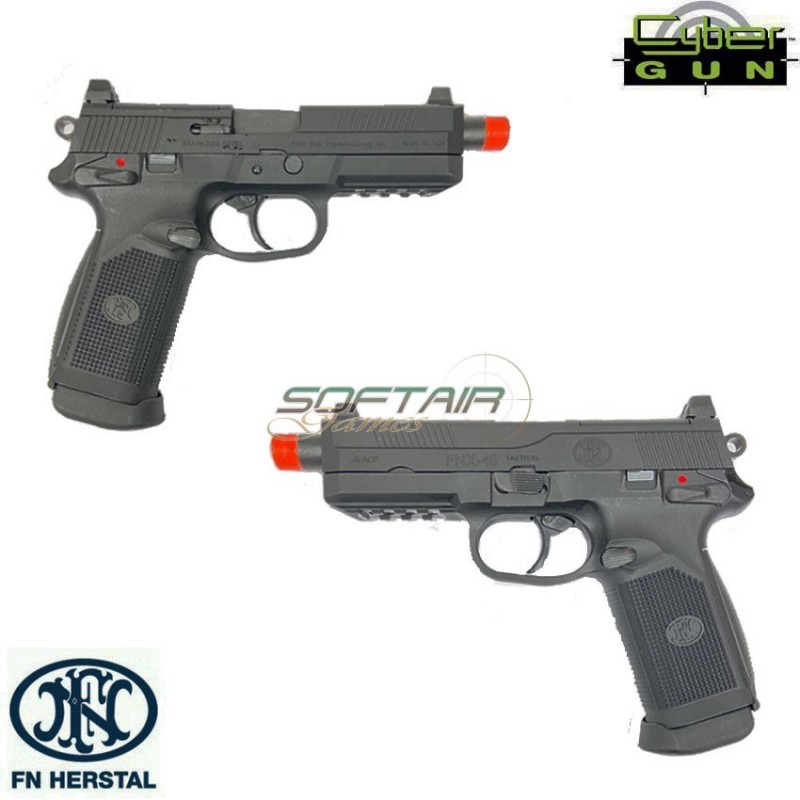 Pistola Gas Fn Herstal Fnx-45 Tactical Black Scarrellante Cybergun (it200508)