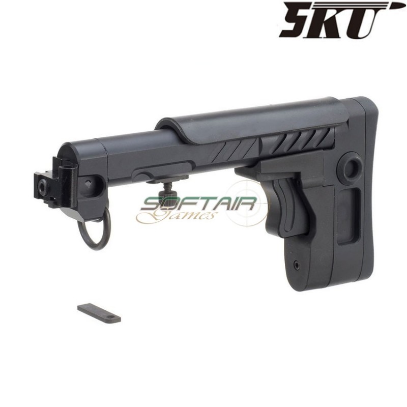 Stock pt-3 ak e&l telescopic side foldable black 5ku (5ku-277-bk-2)