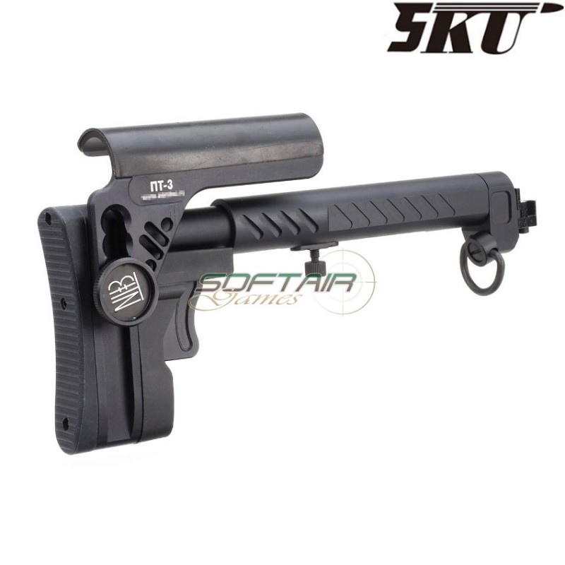 Stock pt-3 ak e&l telescopic side foldable black 5ku (5ku-277-bk-2)