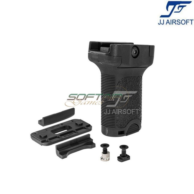 Bcm style vertical grip short per 20m/keymod/LC black jj airsoft (ja-1305-bk)
