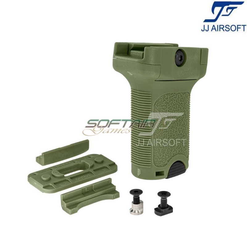 Bcm style vertical grip short per 20m/keymod/LC od green jj airsoft (ja-1305-od)