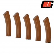 Set 5 mid-caps magazines bakelite 140bb long polymer for ak74 aeg mag (mag-009)