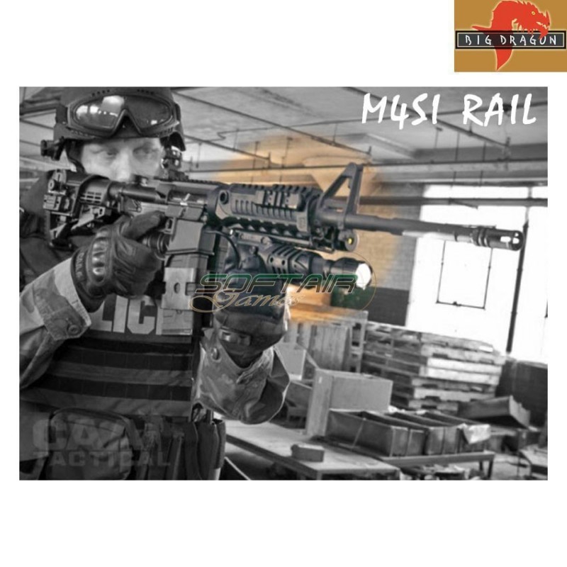 Handguard 7" m4si style black for m4 big dragon (bd-3761b)