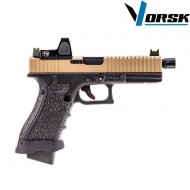 Gas gbb pistol eu17 black/tan + BDS vorsk (vk-vgp-01-05-bds)
