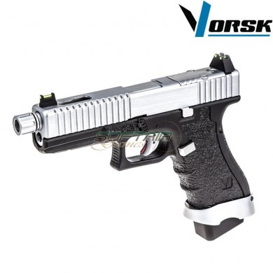 Gas gbb pistol eu17 black/chrome vorsk (vk-vgp-01-21)