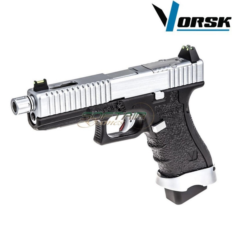 Pistola a gas gbb eu17 black/chrome vorsk (vk-vgp-01-21)