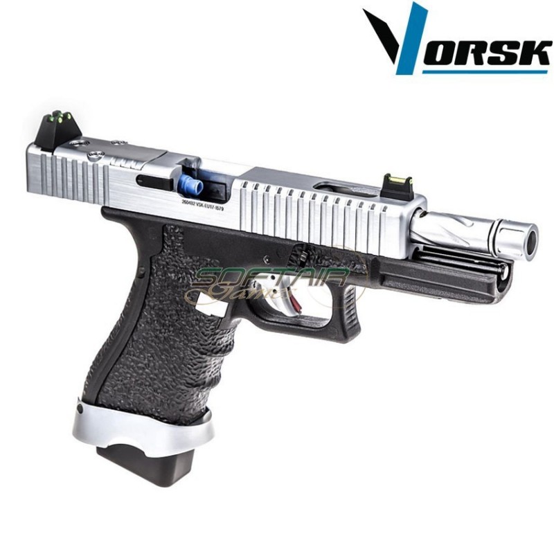 Pistola a gas gbb eu17 black/chrome vorsk (vk-vgp-01-21)