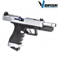 Pistola a gas gbb eu17 black/chrome vorsk (vk-vgp-01-21)