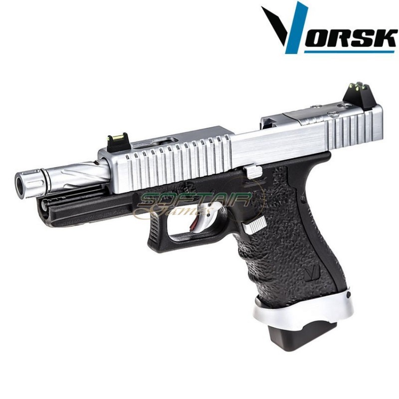 Pistola a gas gbb eu17 black/chrome vorsk (vk-vgp-01-21)